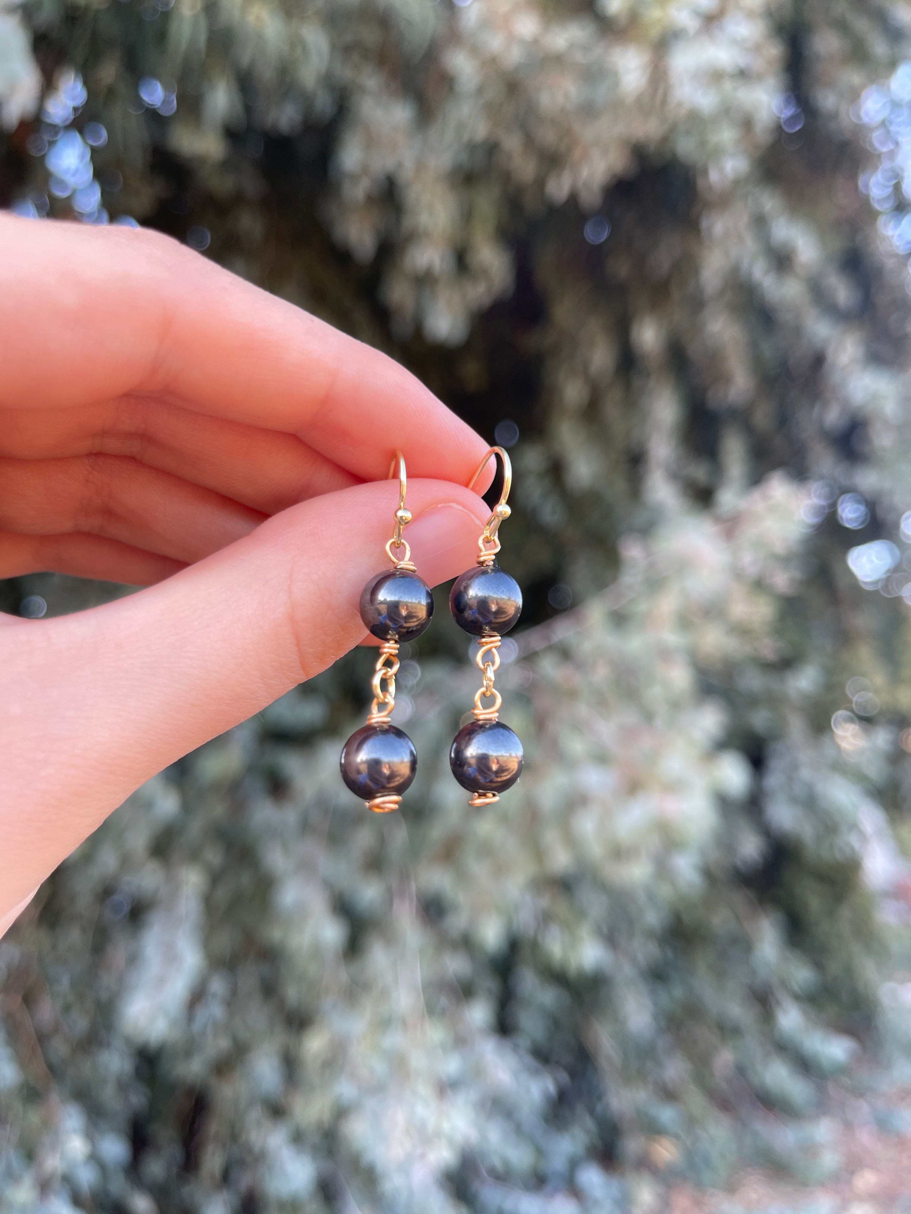 Hematite Link Earrings