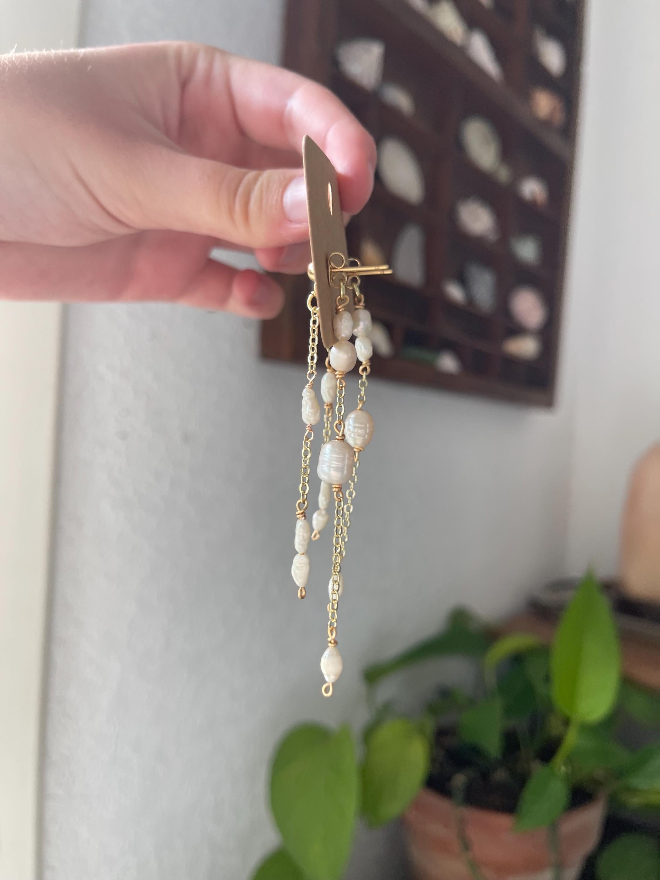 Wispy Pearl Studs