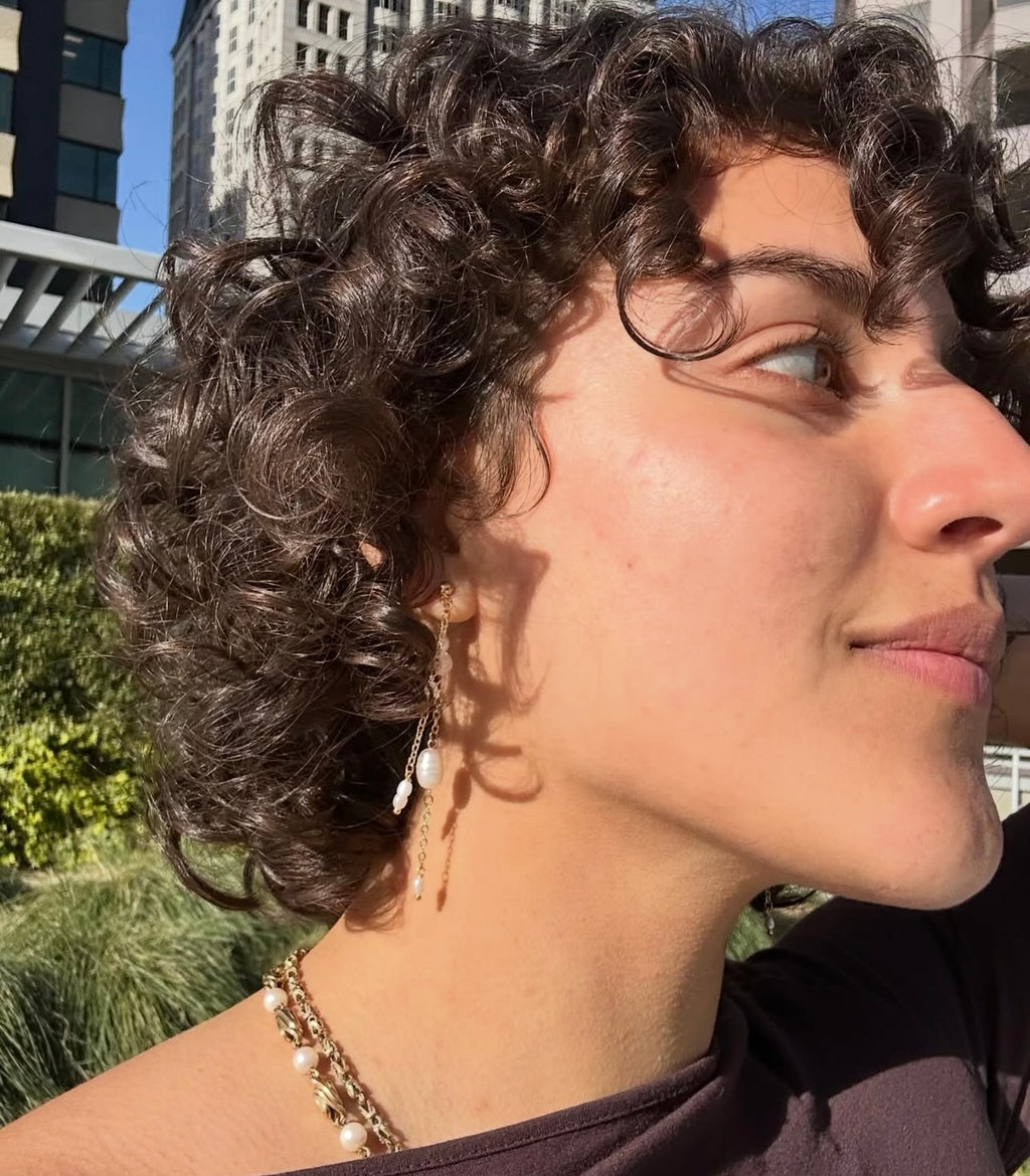 Wispy Pearl Studs