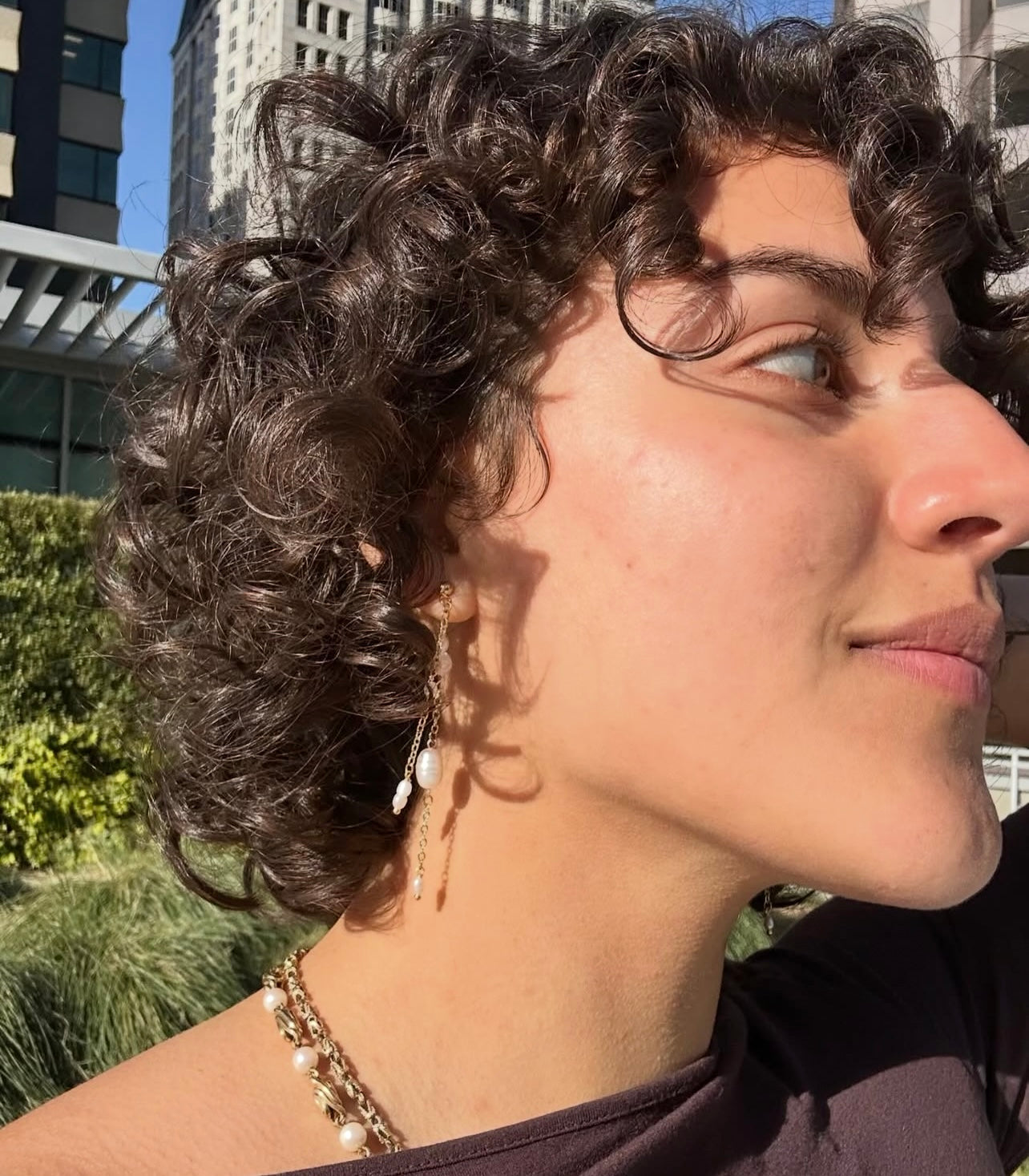 Wispy Pearl Studs