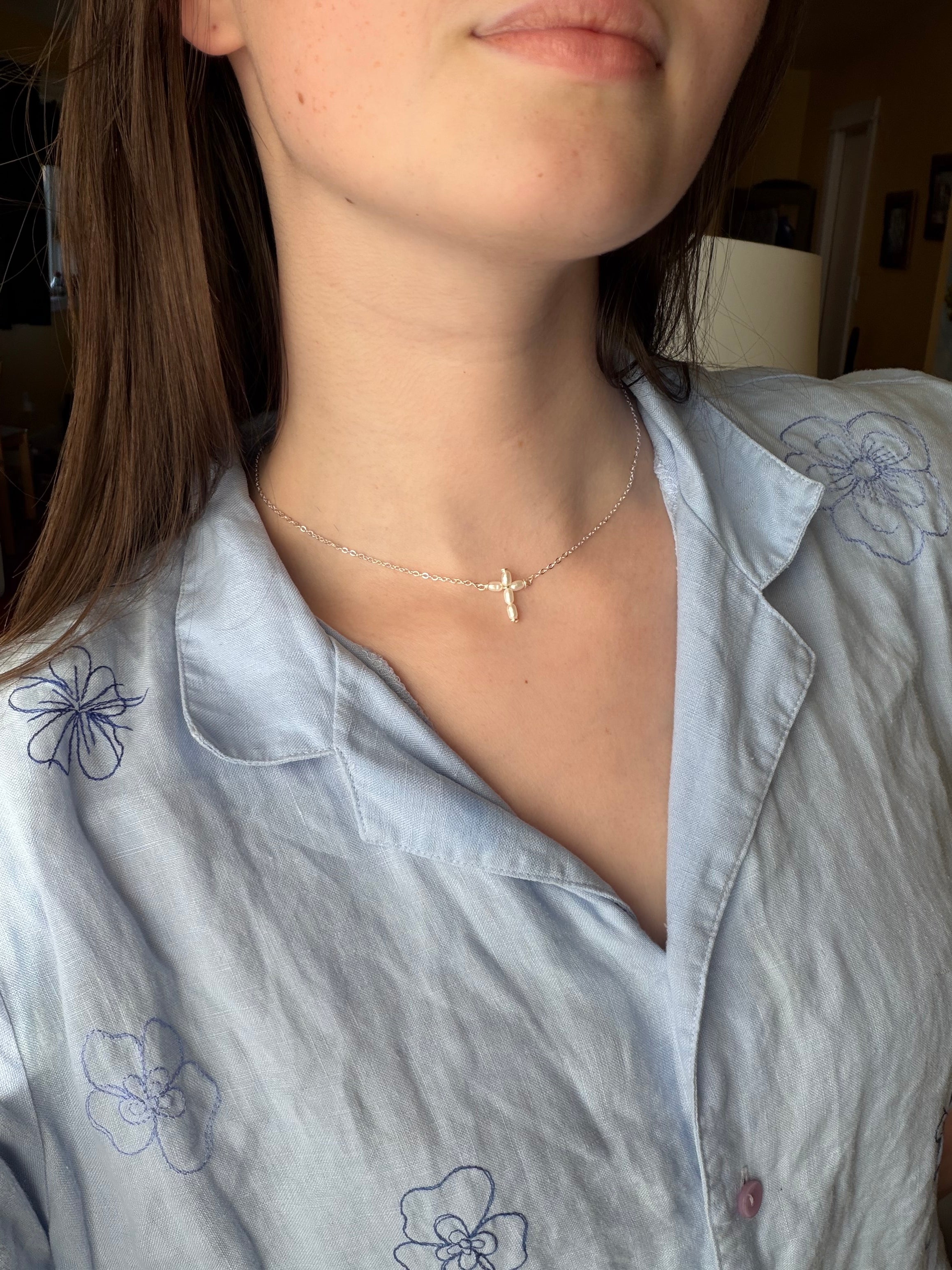 Pearl Cross Necklace