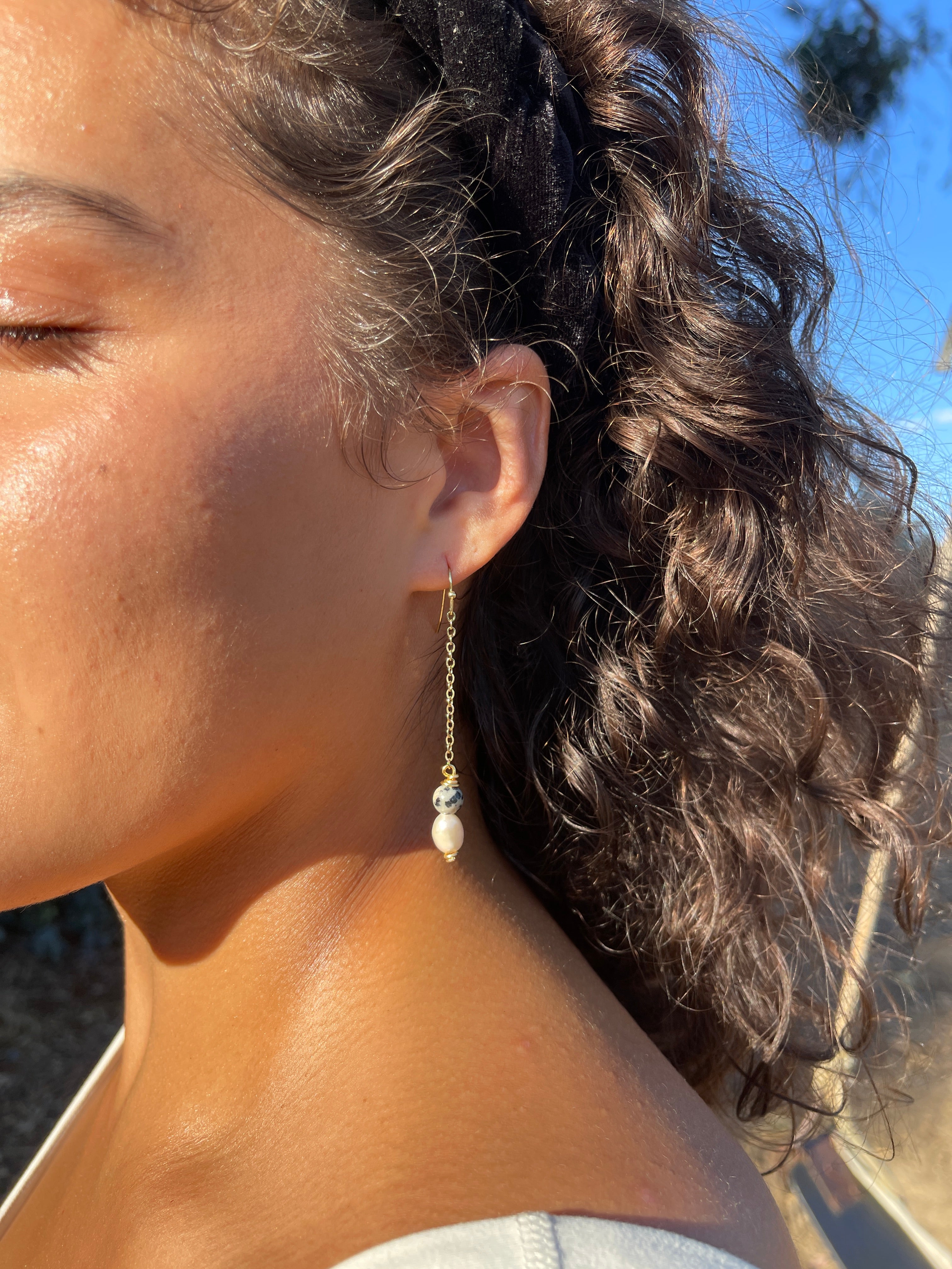 Speckled Drop Earrings