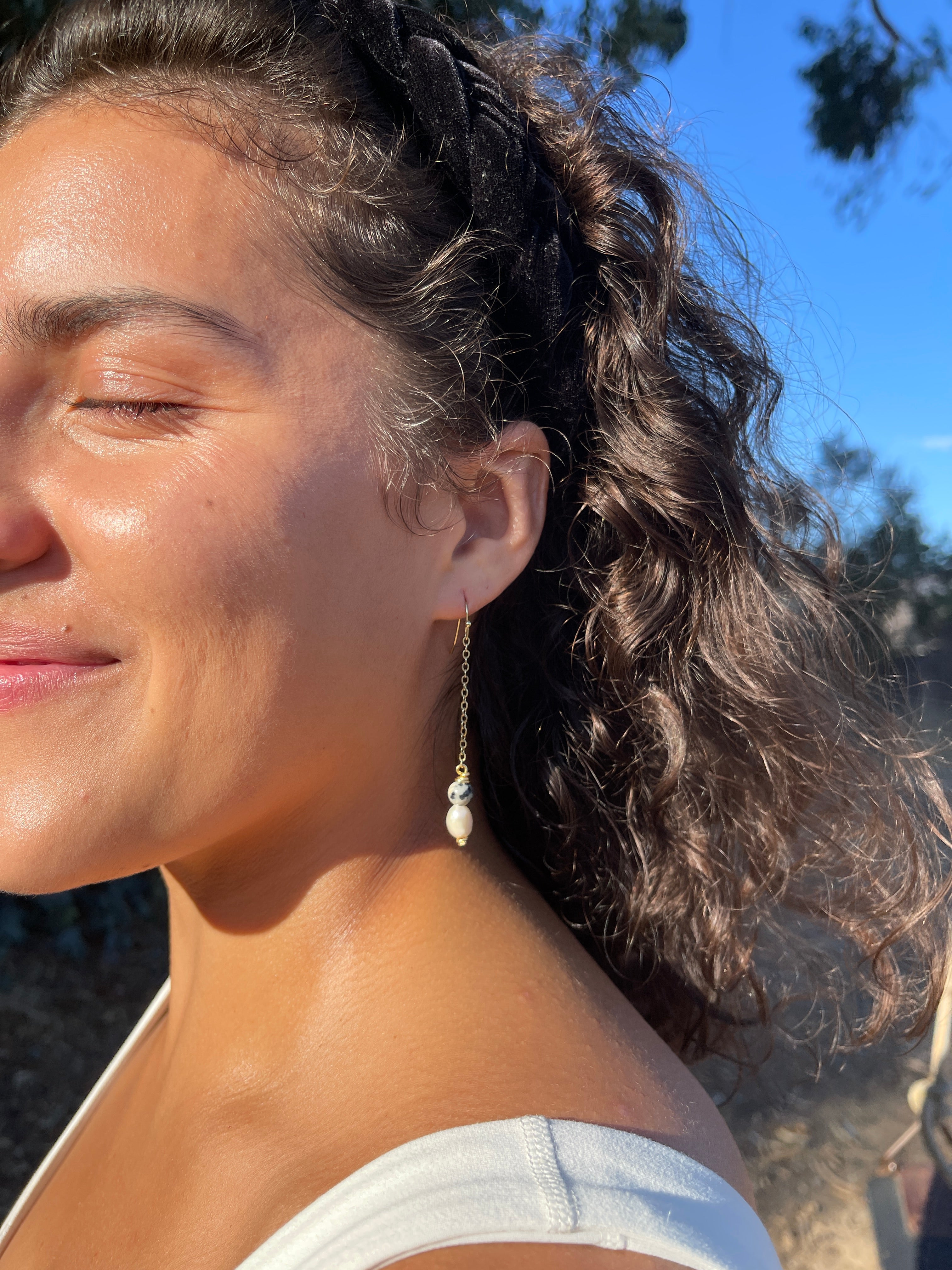 Speckled Drop Earrings
