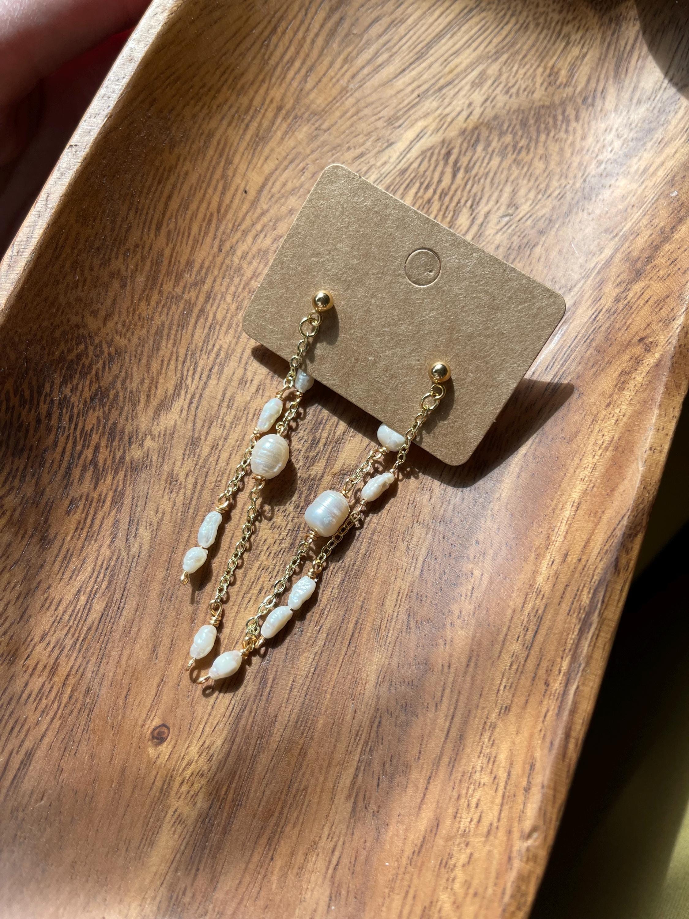 Wispy Pearl Studs