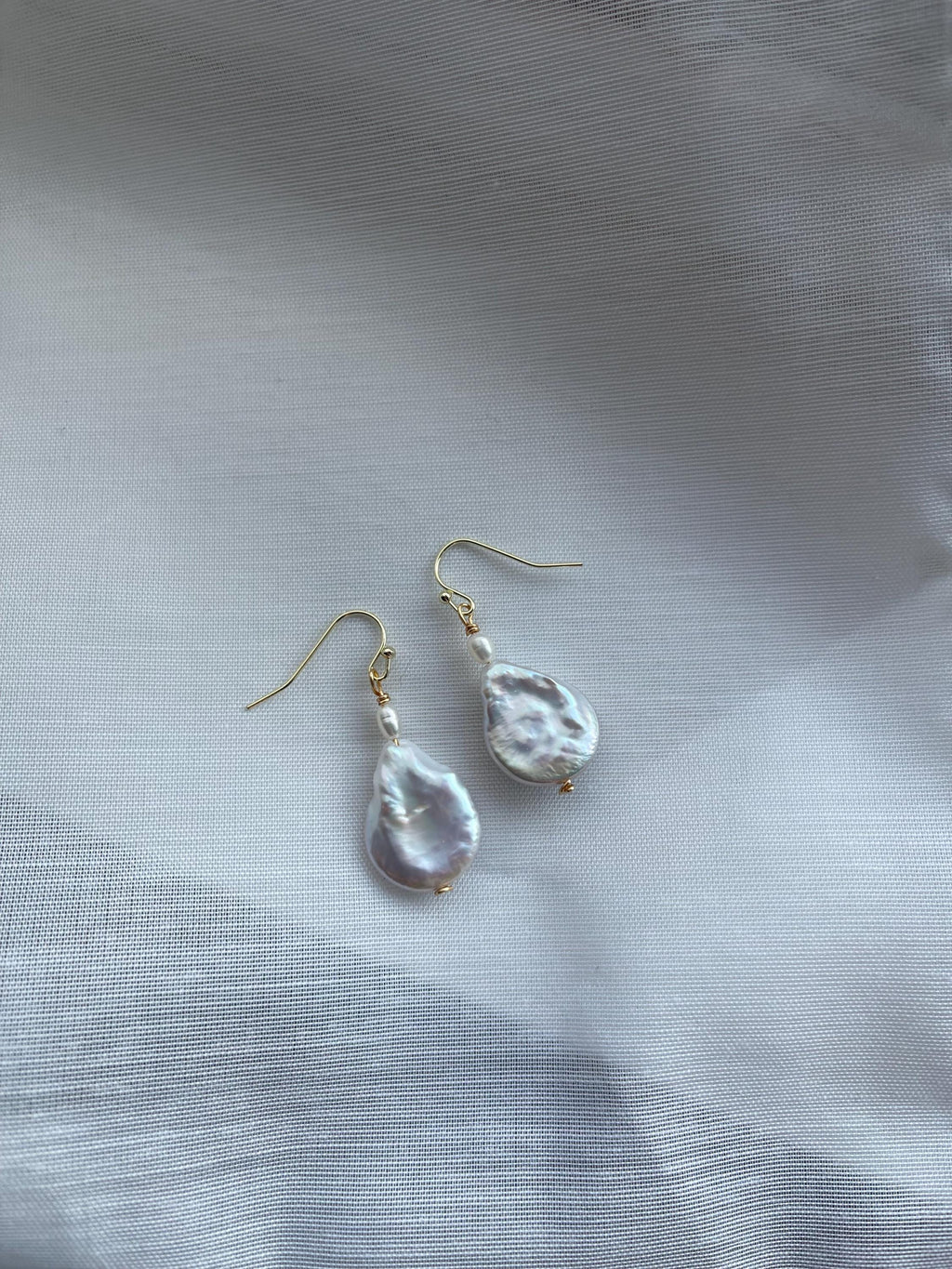 Baroque Coin Pearl Earrings