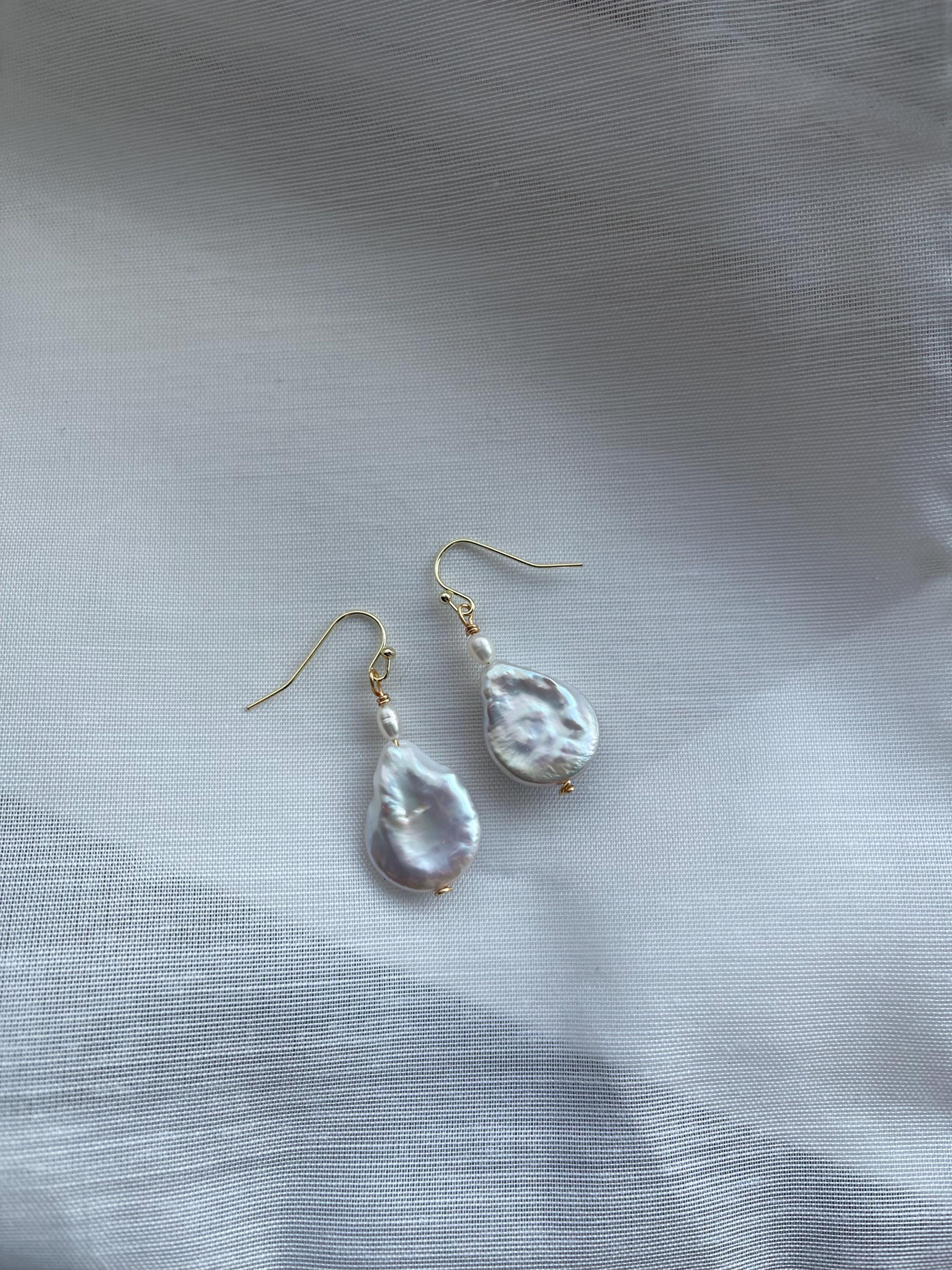 Baroque Coin Pearl Earrings