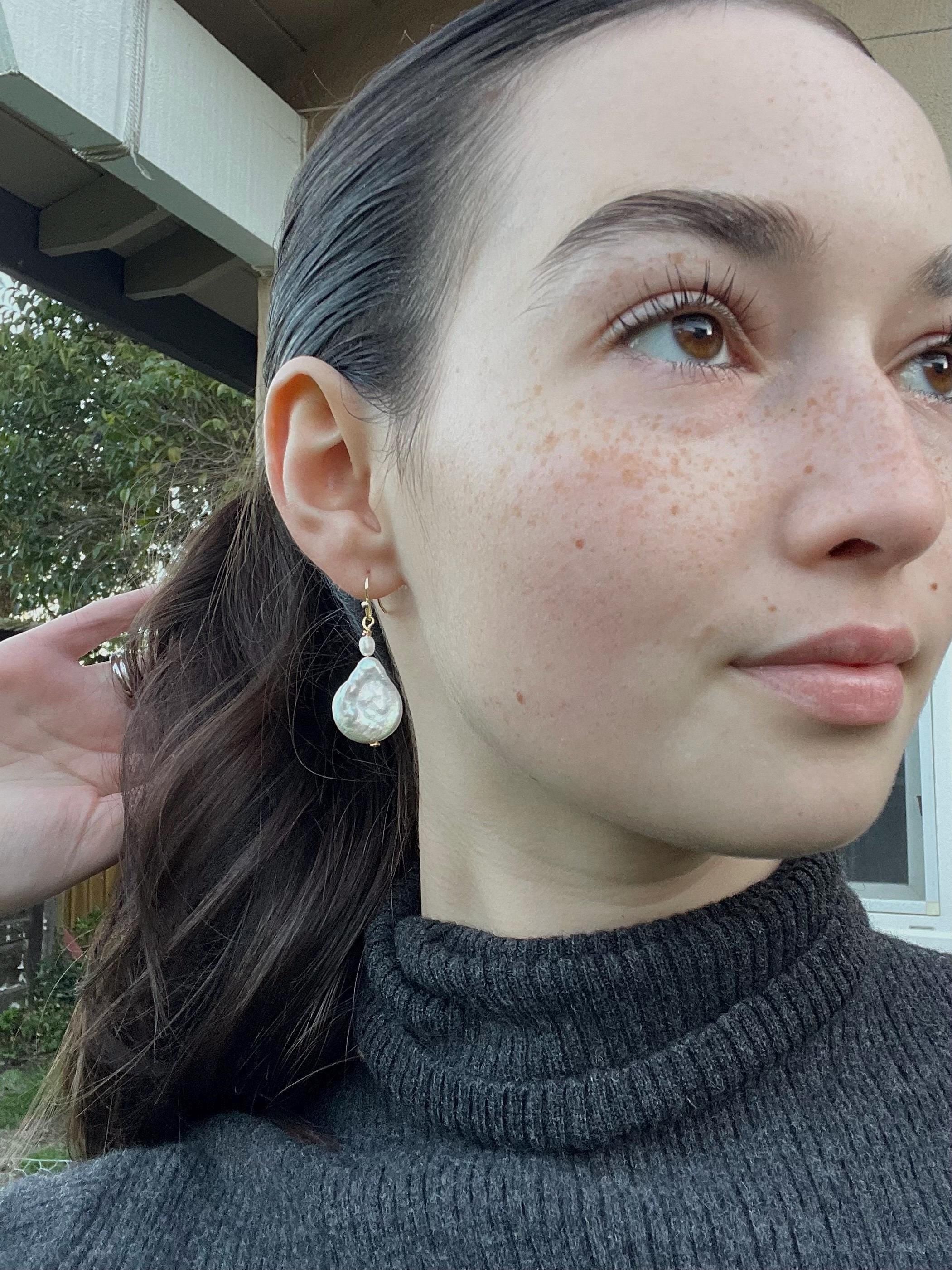 Baroque Coin Pearl Earrings