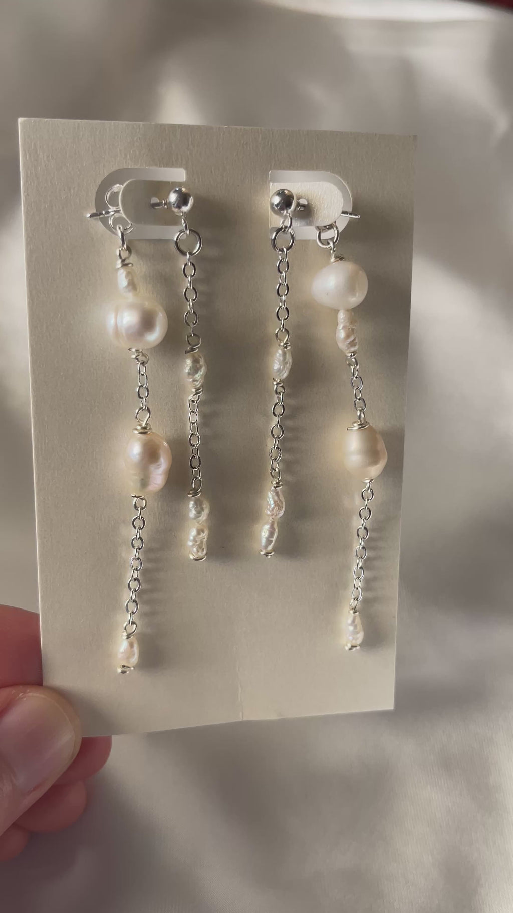 Wispy Pearl Studs