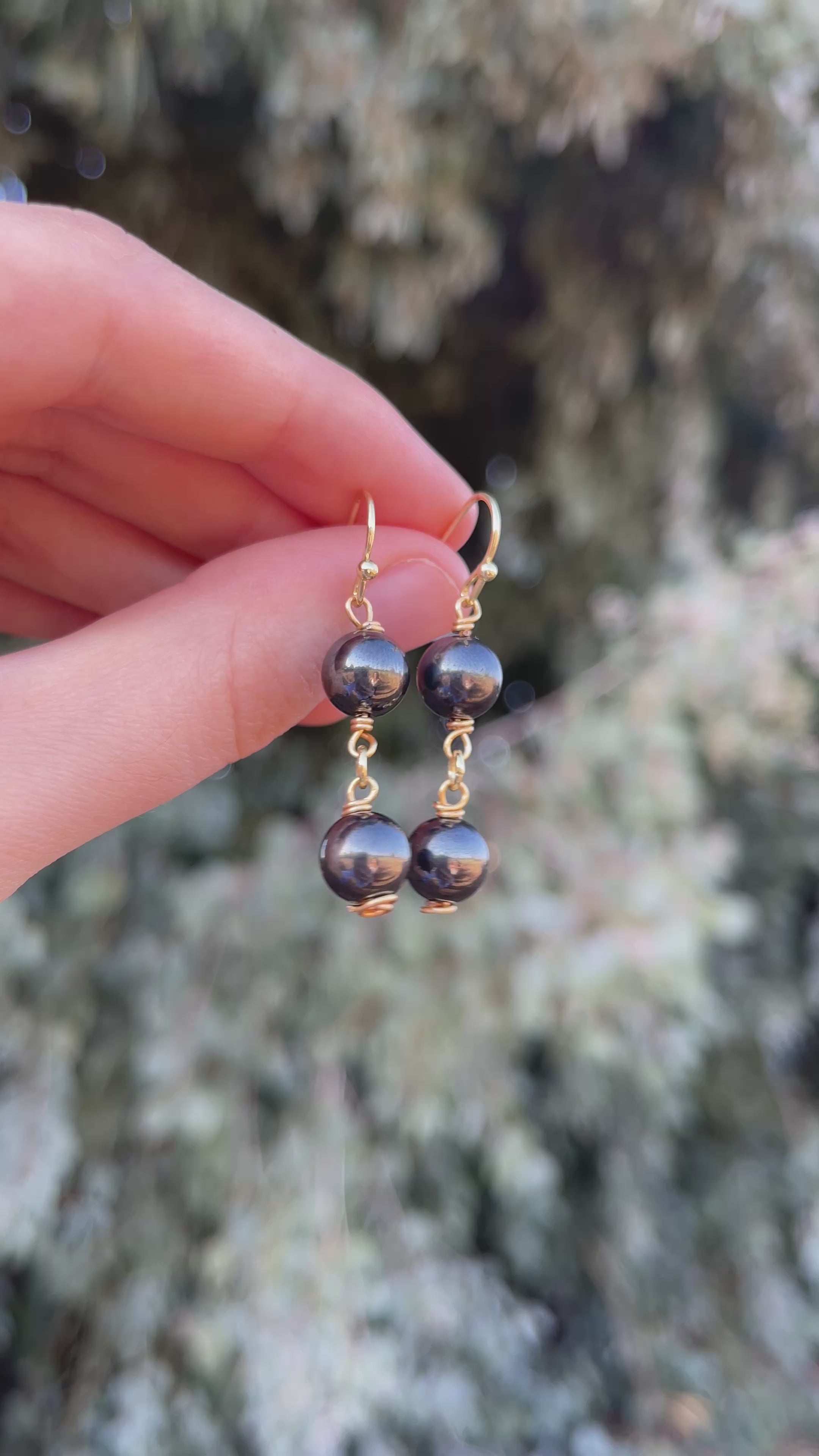 Hematite Link Earrings