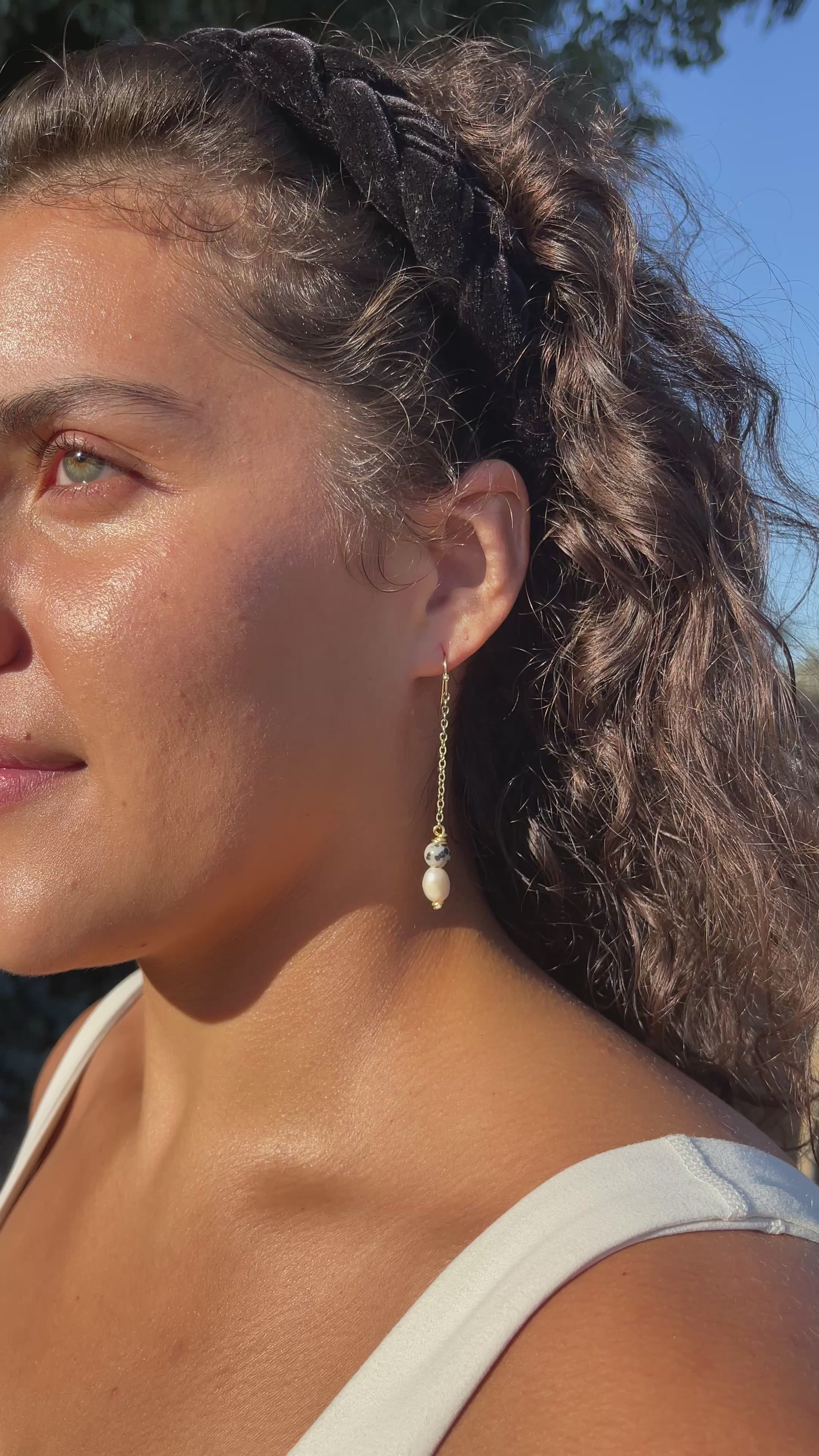 Speckled Drop Earrings