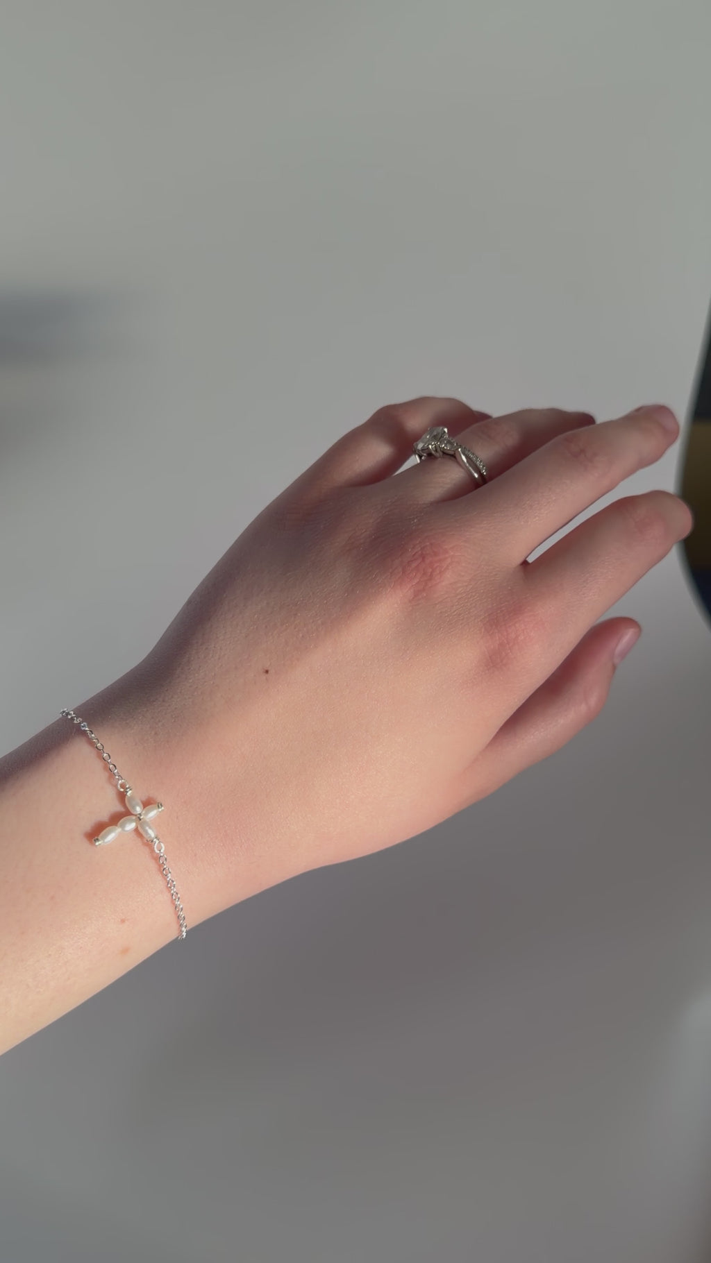 Pearl Cross Bracelet